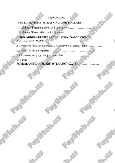 abdurauf fitrat haqida ma'lumotlar — DOCX