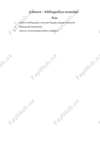 axborot—bibliografiya resurslari — DOCX