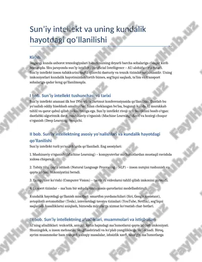 ilmiy ish (suniy intellekt) — DOCX
