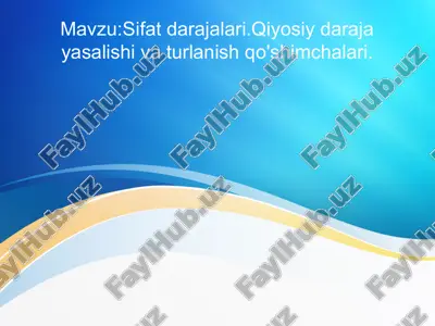 lotin tilidan sifat darajalari pptx — PPTX