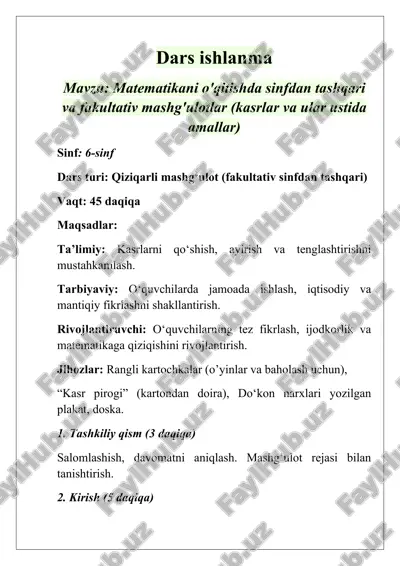 dars ishlanma — DOCX