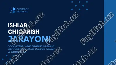 ishlab chiqarish iqtisodiyoti nazariyasi — PDF