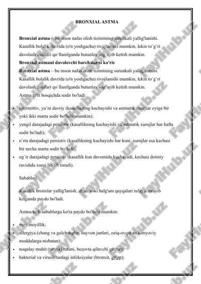 bronxial astma — DOCX