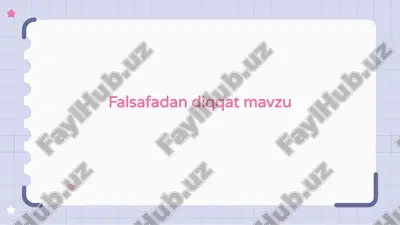 falsafadan diqqat mavzu — PPTX