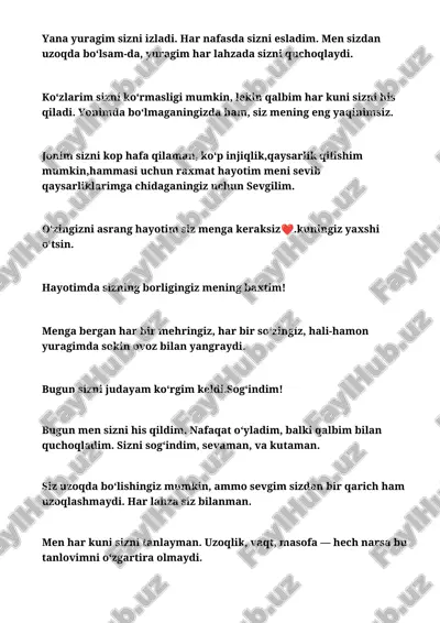 tug'ilgan kun uchun 365 kunga 365 tilak — DOCX