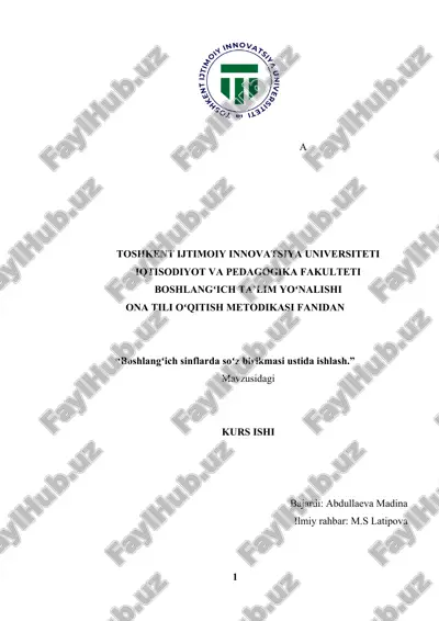 ona tili oʻqitish metodikasi fanidan — DOCX