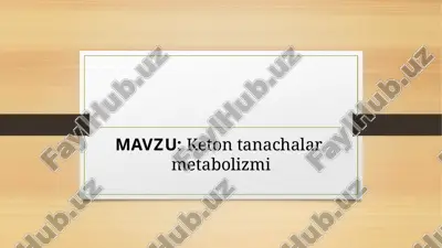 keton tanachalar metabolizmi — PPTX
