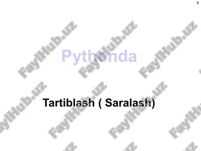 tartiblash(saralash) — PPTX
