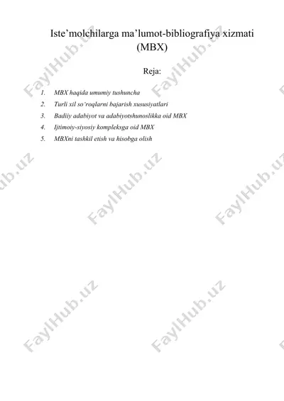 iste’molchilarga ma’lumot-bibliografiya xizmati (mbx) — DOCX