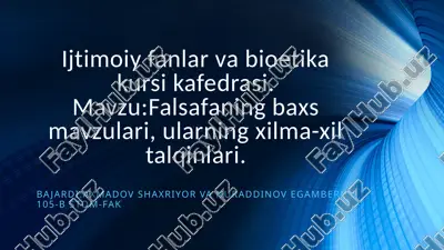 falsafa fanidan pptx — PPTX