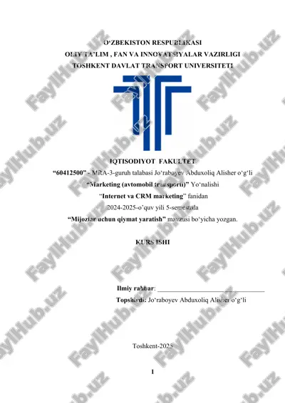 marketing (avtomobil transporti) — DOCX