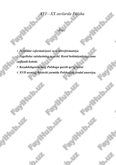 xvi—xx asrlarda polsha — DOC