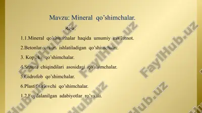 mineral qo’shimchalar — PPTX