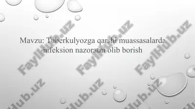 tuberkulyozga qarshi muassasalar — PPTX