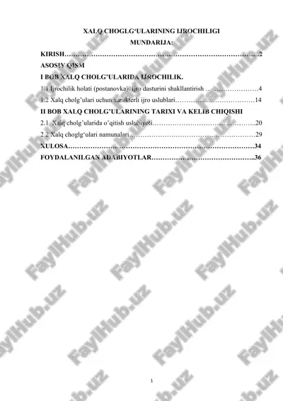 xalq choglgʻularining ijrochiligi — DOCX