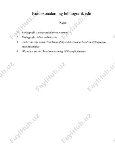 kutubxonalarning bibliografik ishi — DOCX