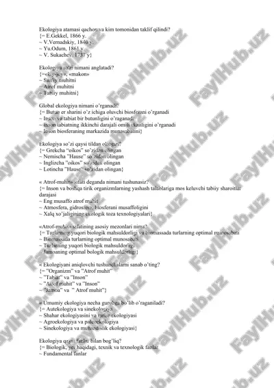 ekologiya asoslari — DOC