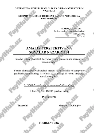 amaliy perspektiva va soyalar nazariyasi — DOC