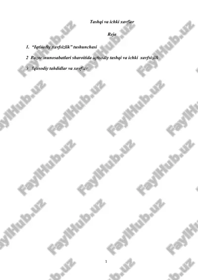 tashqi va ichki xavflar — DOCX
