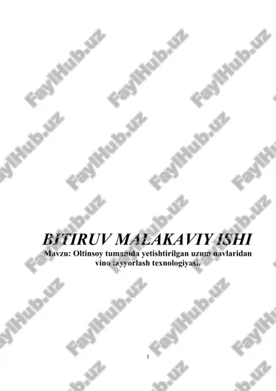 vino tayyorlash texnologiyasi — DOCX