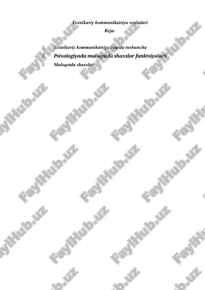 texnikaviy kommunikatsiya vositalari — DOCX
