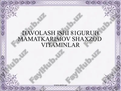 vitaminlar — PPTX