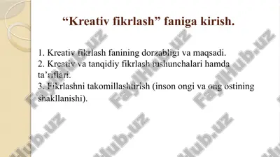 kreativfikrlash — PPTX