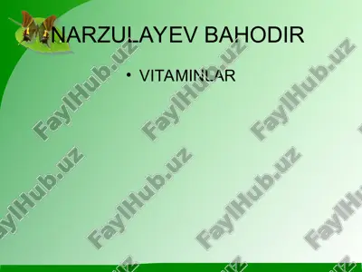 na'matak mevasi - vitaminlar — PPT