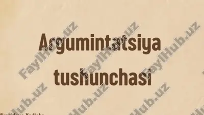 argumintatsiya tushunchasi — PPTX