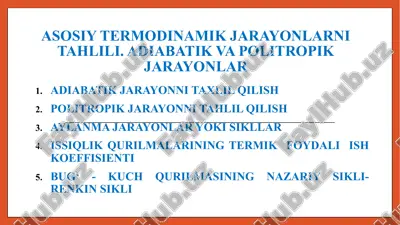 issiqlik texnikasining nazariy asoslari — PPTX
