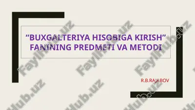 buxgalteriya hisobiga kirish — PPTX
