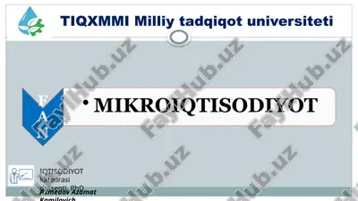 talab va taklif bozor muvozanati ta'hlili — PPTX