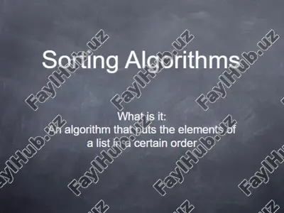 sorting algorithms — PPTX