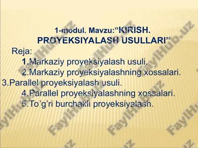 proyeksiyalash usullari — PPT