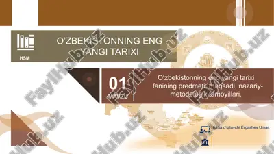 o’zbekistonning eng yangi tarixi hsm — PPTX