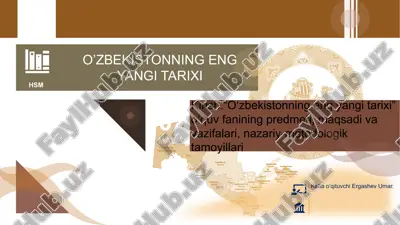 o’zbekistonning eng yangi tarixi — PPTX