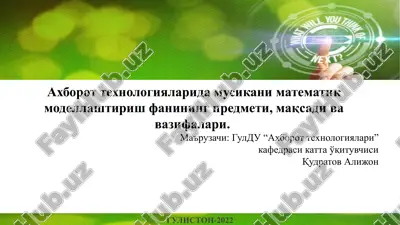 axborot texnologiyalari ma'ruzasi — PPTX