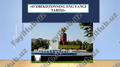 o‘zbekistonning eng yangi tarixi — PPT