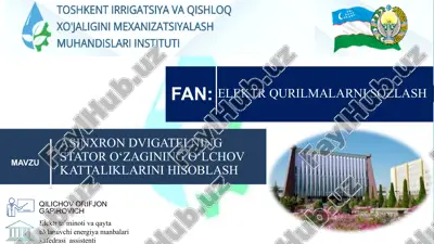 elektr ta’minoti va qayta tiklanuvchi energiyamanbalarikafedrasiassistenti — PPTX