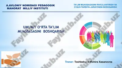 umumiy o‘rta ta’lim muassasasini boshqarish — PPTX