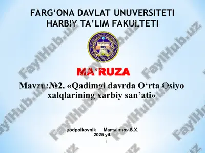 harbiy san’at tarixi — PPT