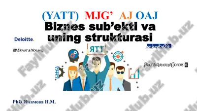 biznes sub'ekti va uning struktura — PPTX
