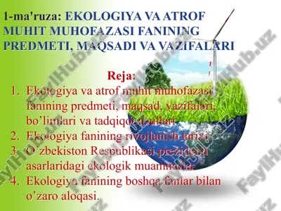 ekologiya va atrof muhit muhofazasi — PPTX