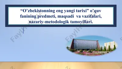 o’zbekistonning eng yangi tarixi — PPTX