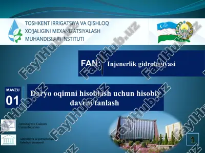 daryo oqimni hisoblash uchun hisobiy davrni tanlash — PPTX