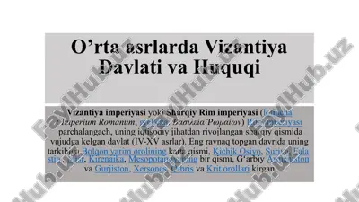 vizantiya davlati va huquqi — PPTX