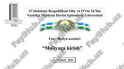moliyagakirish — PPTX