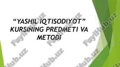yashil iqtisodiyot kursi — PPTX