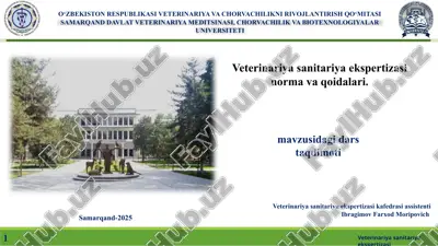 veterinariyasanitariyaekspertizasi normavaqoidalari — PPTX