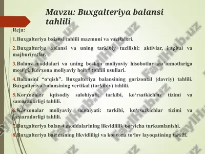 buxgalteriya balansi tahlili — PPT